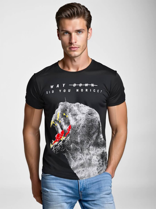 Men's T-shirt - Black OZONEE O/T127/3Z