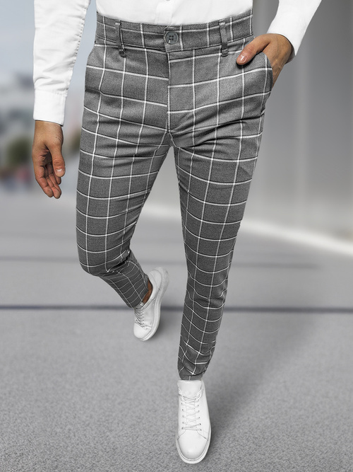 Men's Chino Trousers - Dark Dark Grey OZONEE DJ/5522Z