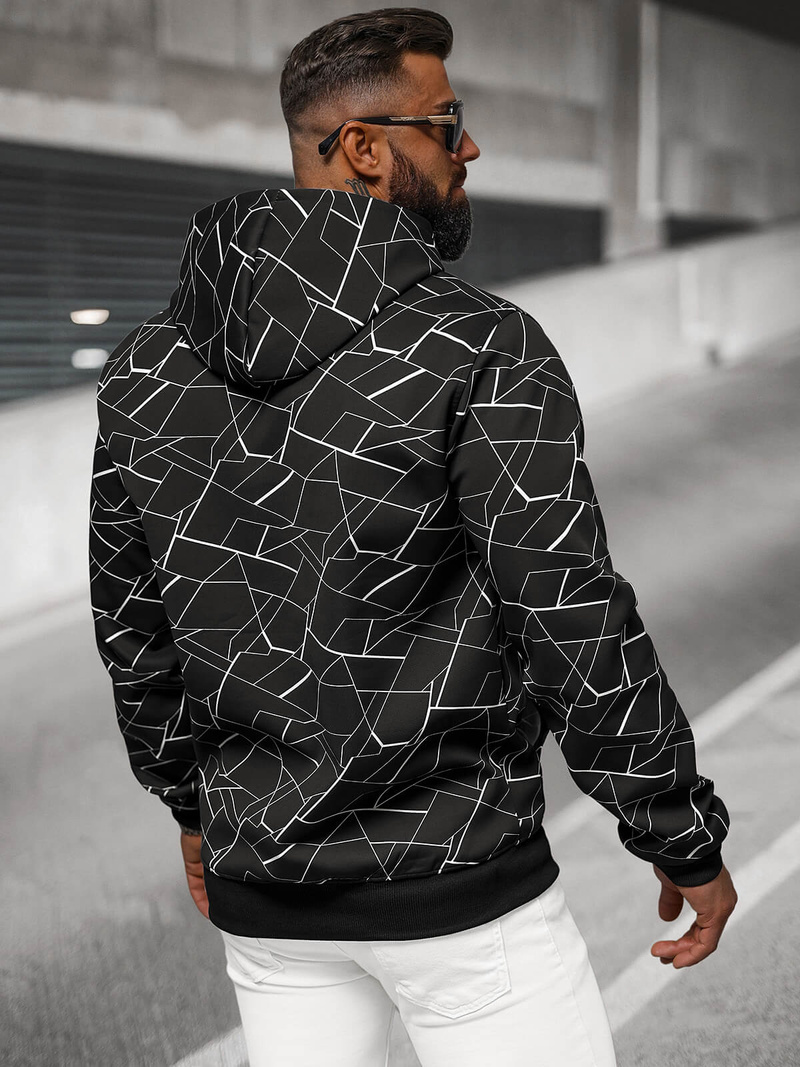 Men's Hoodie - Black OZONEE JS/8B1235/3