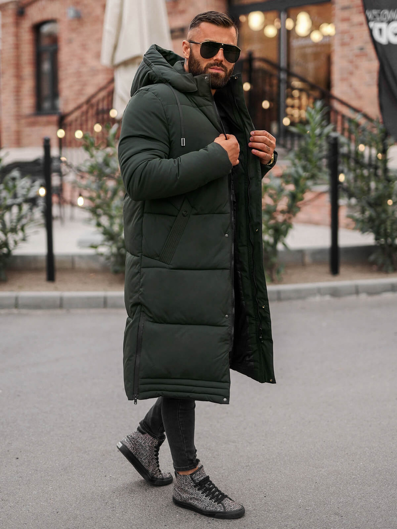 Men's winter jacket - dark green OZONEE JS/19M1290/136