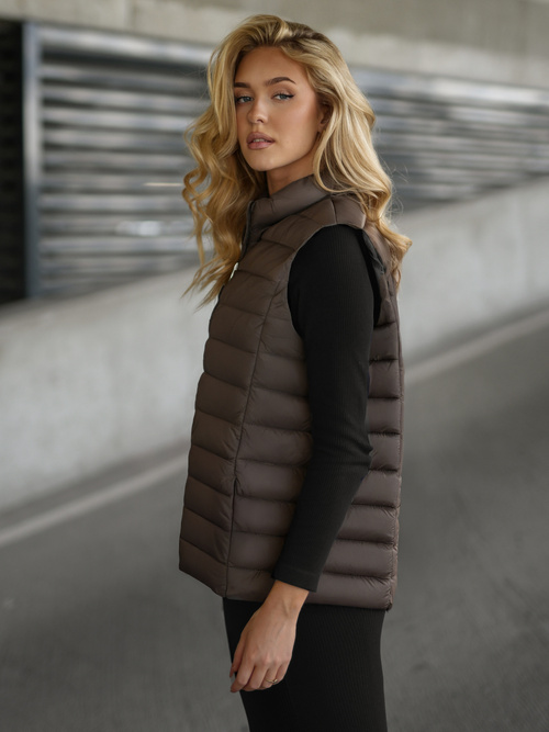 Women's gilet - brown-gray OZONEE JS/11Z8223