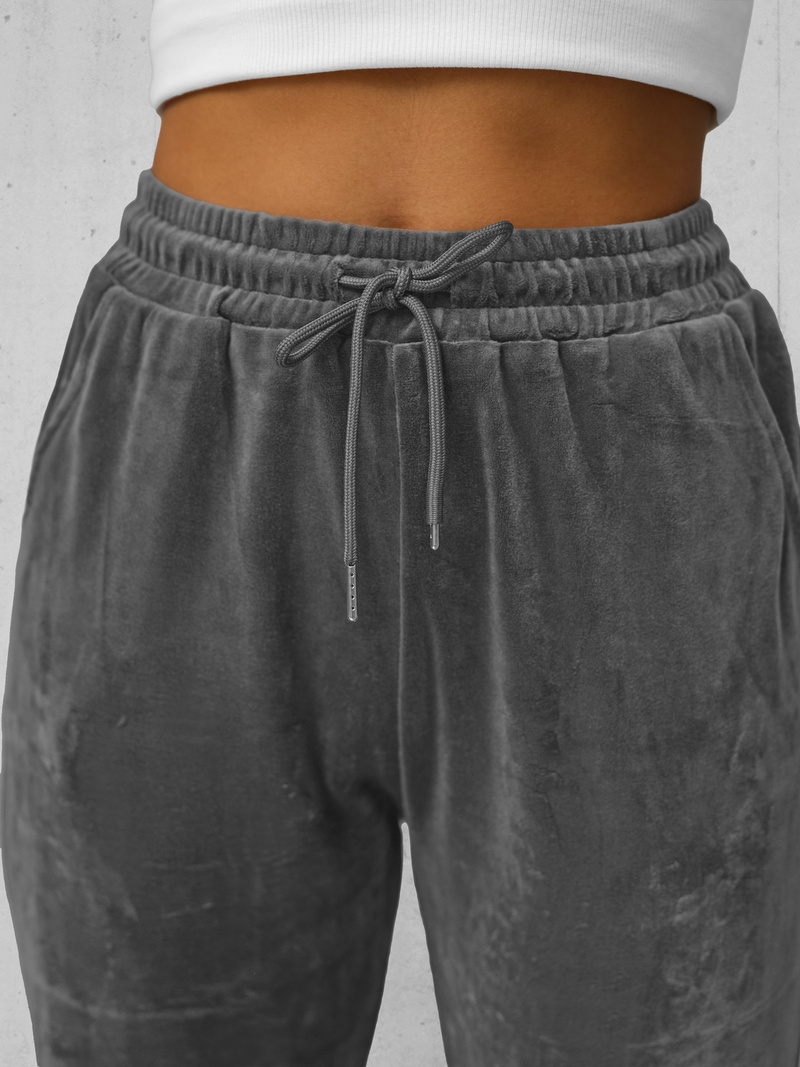 Women's Velour Sweatpants - Anthracite OZONEE JS/8K1532/6