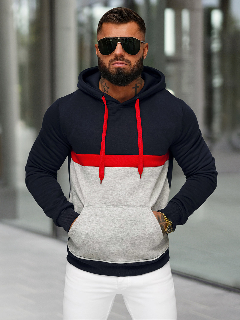 Men's Hoodie - Navy Blue OZONEE JS/8B1319/25