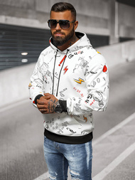 Men's Hoodie - White OZONEE JS/8B1223/1