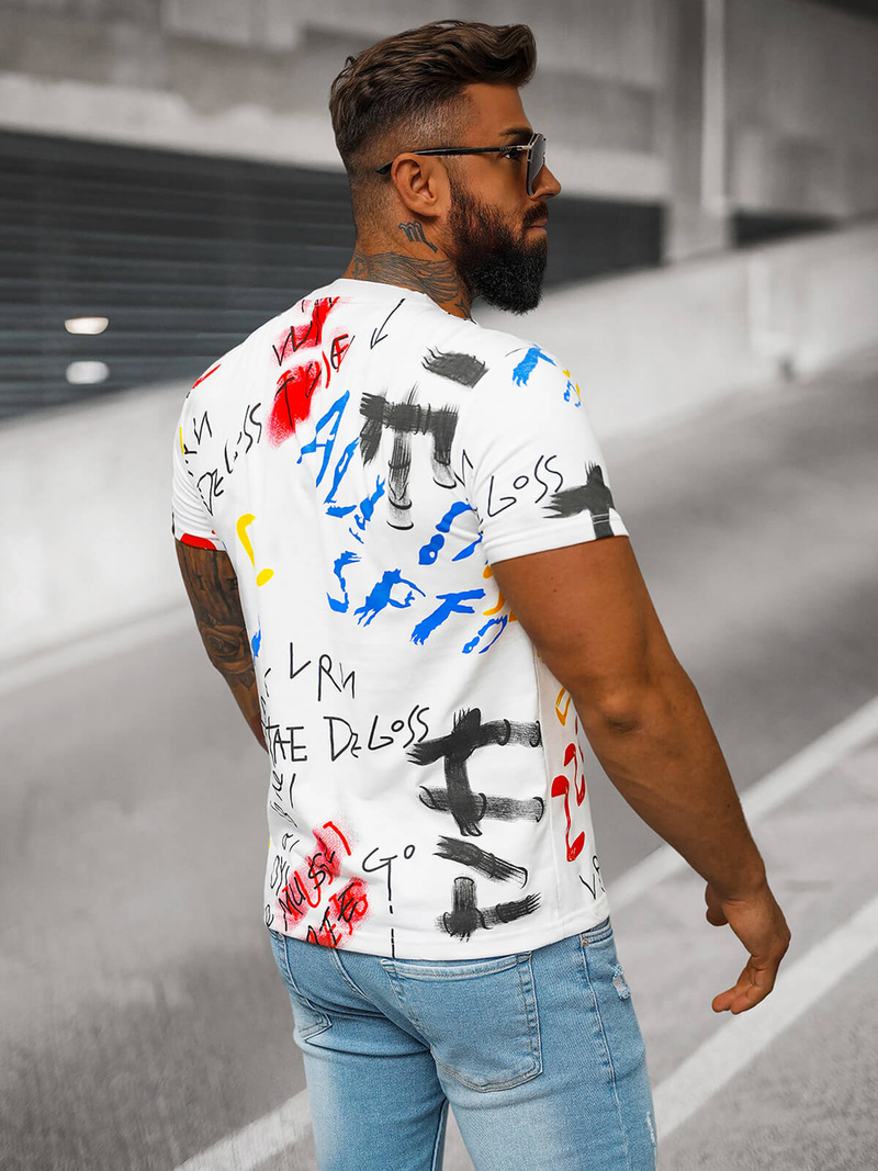 Men's T-shirt - White OZONEE JS/8T1211/1