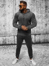 Men's Velour Tracksuit - Anthracite OZONEE JS/8C1171/6