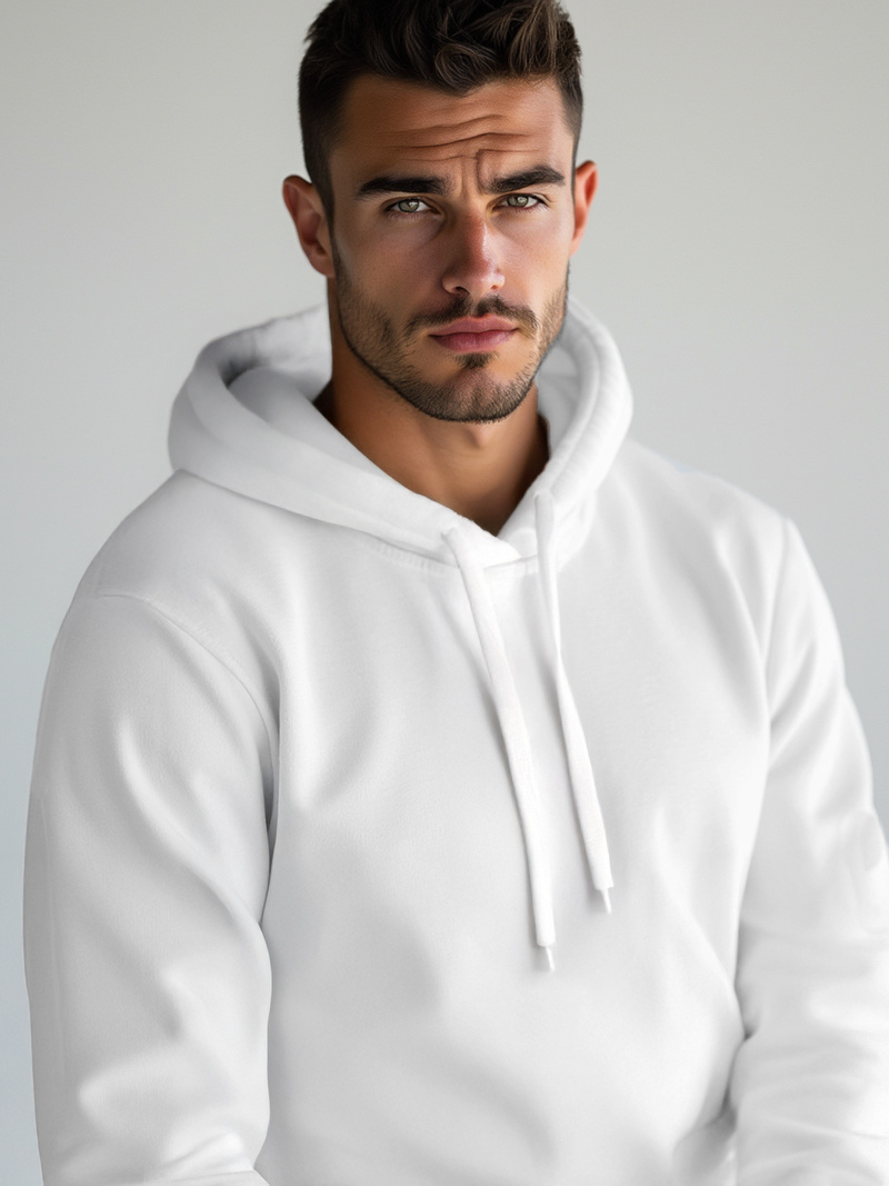 Men's Hoodie - White OZONEE JS/2009Z