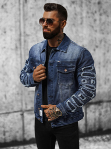 Men's Denim Jacket Dark Blue OZONEE NB/MJ523BS