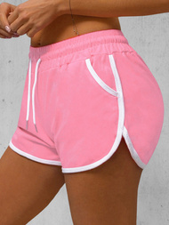 Women's sweat shorts - powder pink OZONEE JS/8K208/20