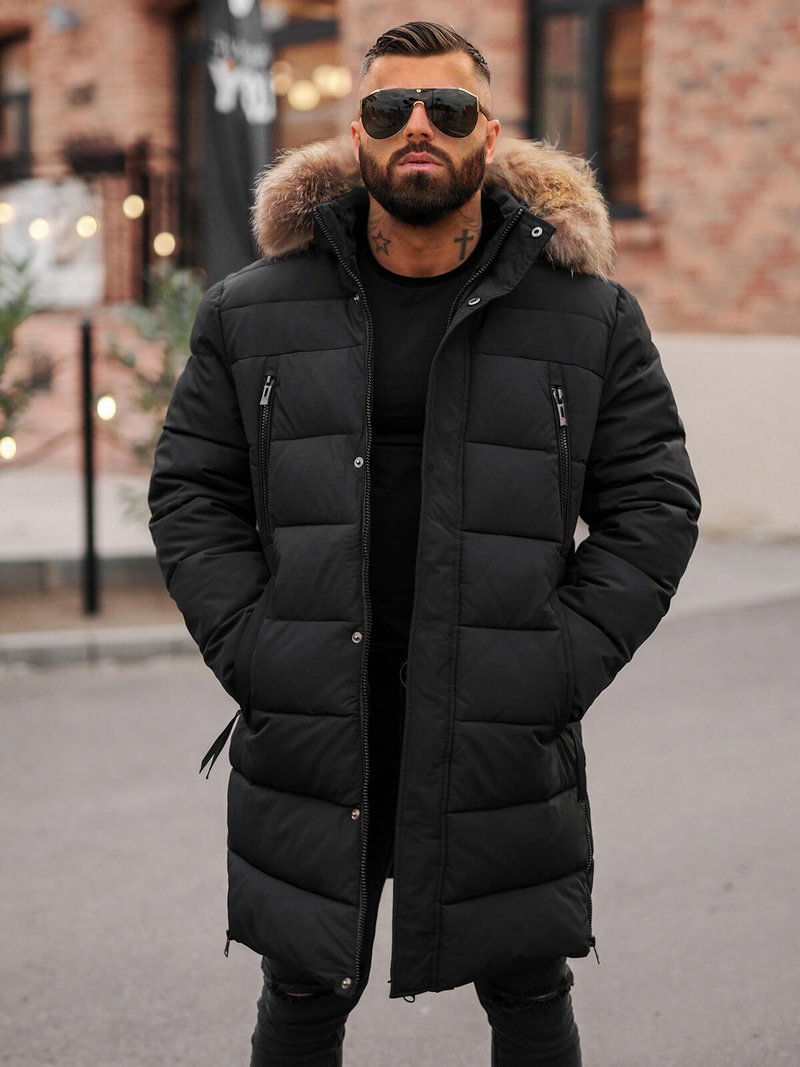 Men's winter jacket - black OZONEE JS/25M9803/392