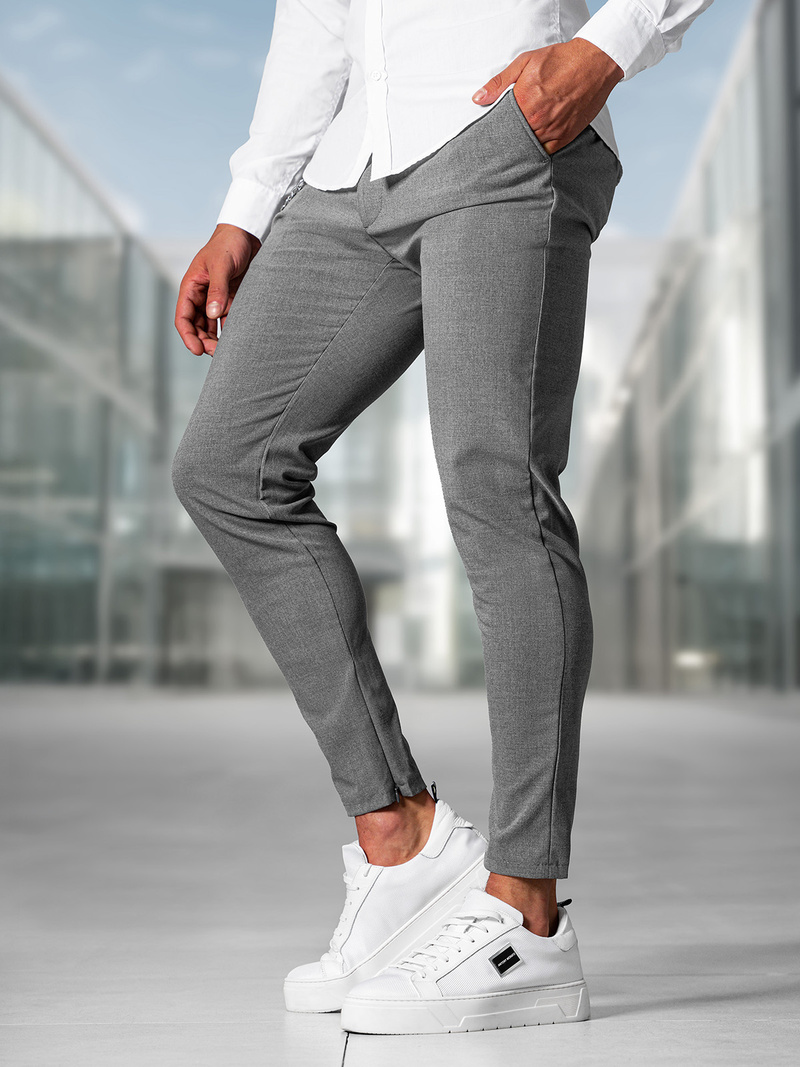 Men's chinos - dark grey OZONEE DJ/3300Z