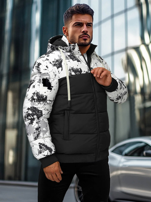 Men's Winter Jacket - White/Black OZONEE JS/31M5030/392Z