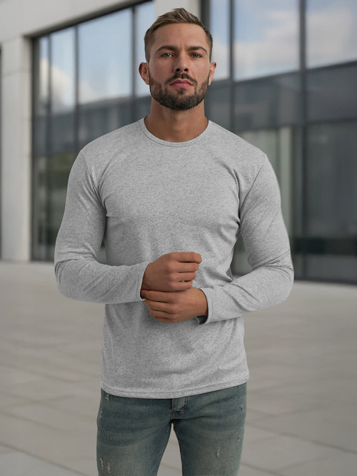 Men's Long Sleeve T-shirt - Grey OZONEE JS/DB71/3