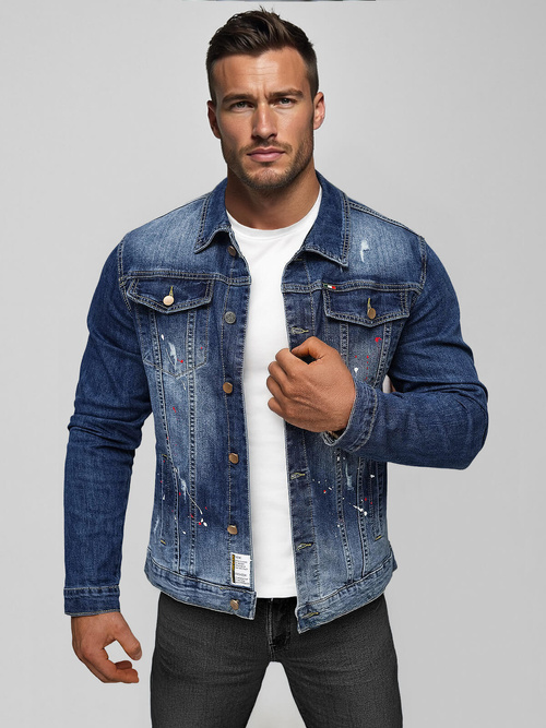 Men's Denim Jacket - Blue OZONEE NB/MJ542BSZ