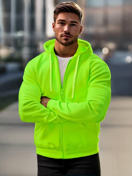 Men's Hoodie - Green neon OZONEE JS/2008Z