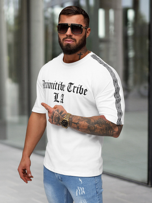 Men's T-shirt - White OZONEE JS/8B1380/1