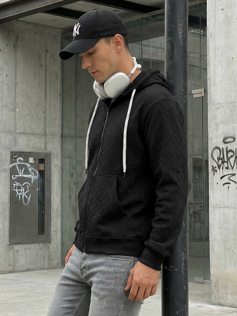 Men's Hoodie - Black OZONEE O/G3066