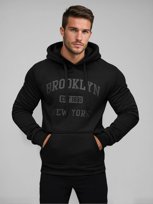 Men's Hoodie - Black OZONEE JS/8B1350/3Z