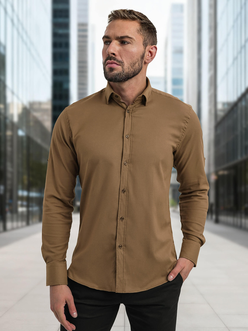 Men's Shirt - Brown OZONEE V/V187