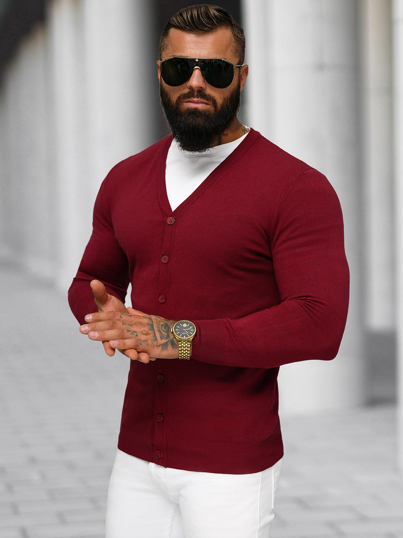 Men's Jumper - Burgundy OZONEE NB/MM6006/7Z