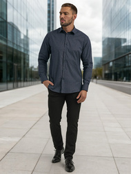 Men's Shirt - Navy Blue OZONEE V/V186