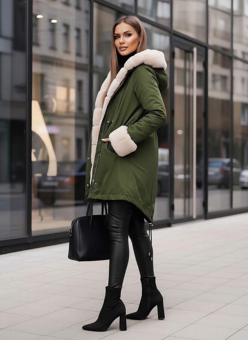 Women's Jacket - Green OZONEE JS/M763/136Z