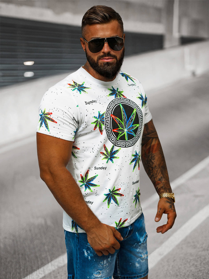 Men's T-shirt - White OZONEE O/T136/1