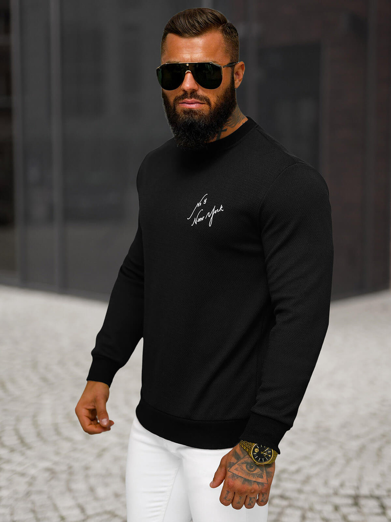 Men's Sweatshirt - Black OZONEE O/P2031