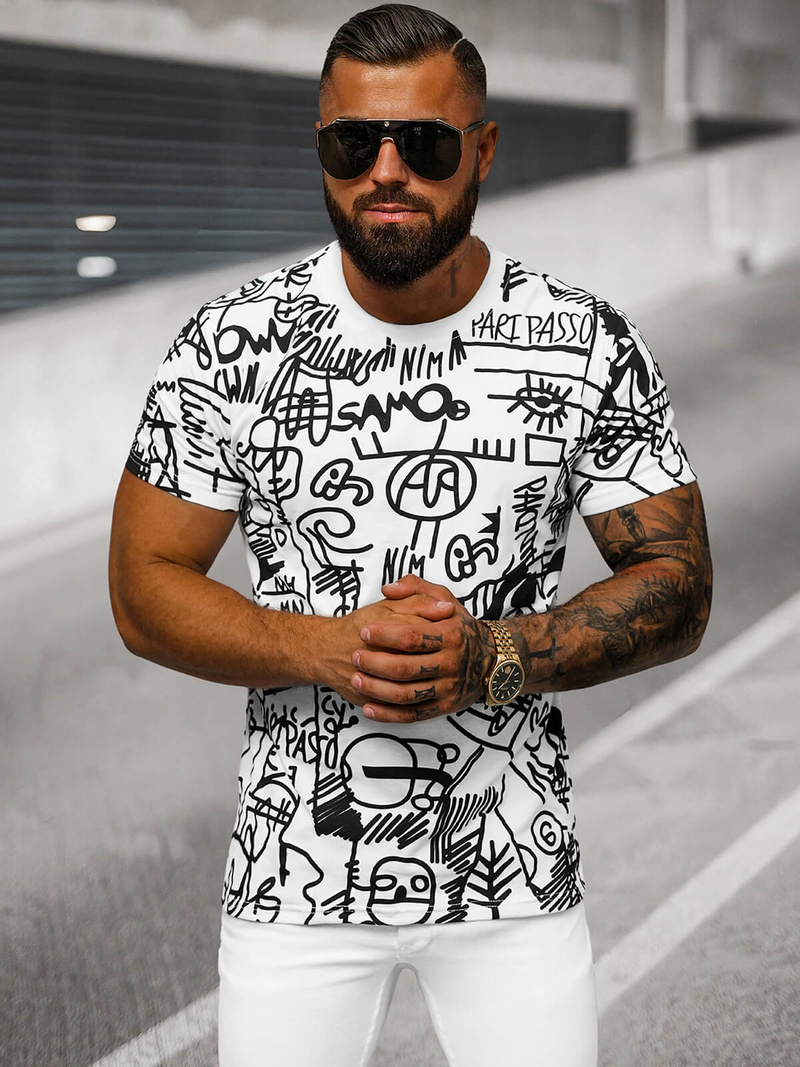 Men's T-shirt - White OZONEE O/T1269/1