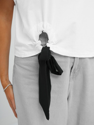 Women's T-shirt - White/Black OZONEE JS/RJ77247