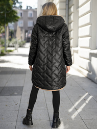 Women's long winter jacket - black OZONEE JS/5M3352/392