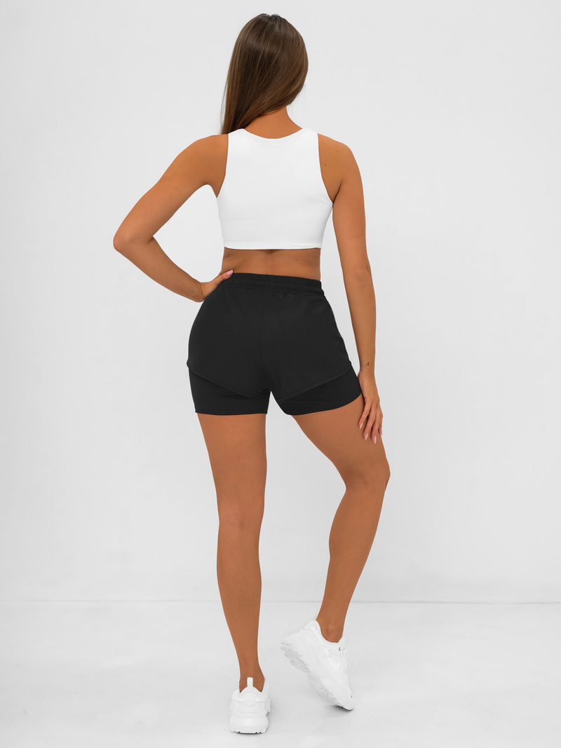 Women's sports shorts - black OZONEE JS/17K591/3