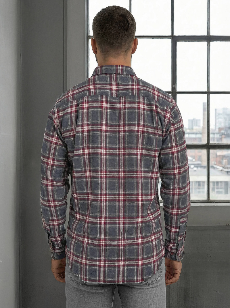 Men's Shirt - Burgundy OZONEE V/V178Z