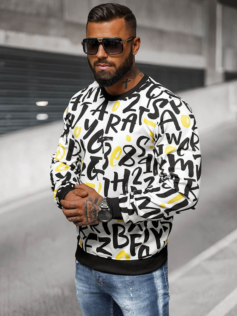 Men's Sweatshirt - White OZONEE JS/8B1220/1