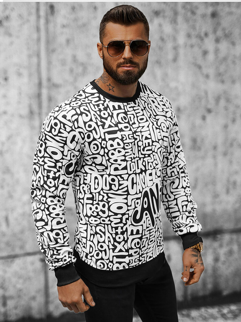 Men's Sweatshirt - White OZONEE JS/8B1131/1