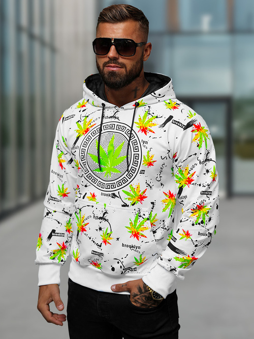 Men's Hoodie - White OZONEE O/HM650Z