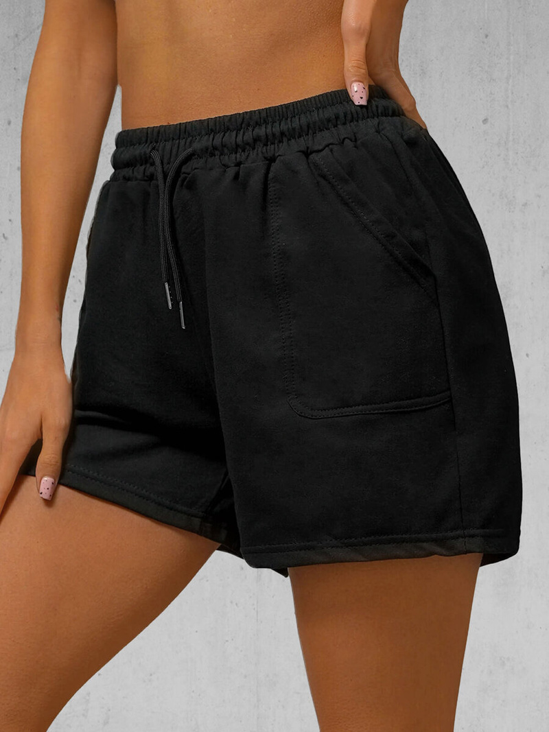 Women's sweat shorts - black OZONEE JS/8K950/3