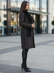 Women's coat - black OZONEE JS/53M5200/1Z