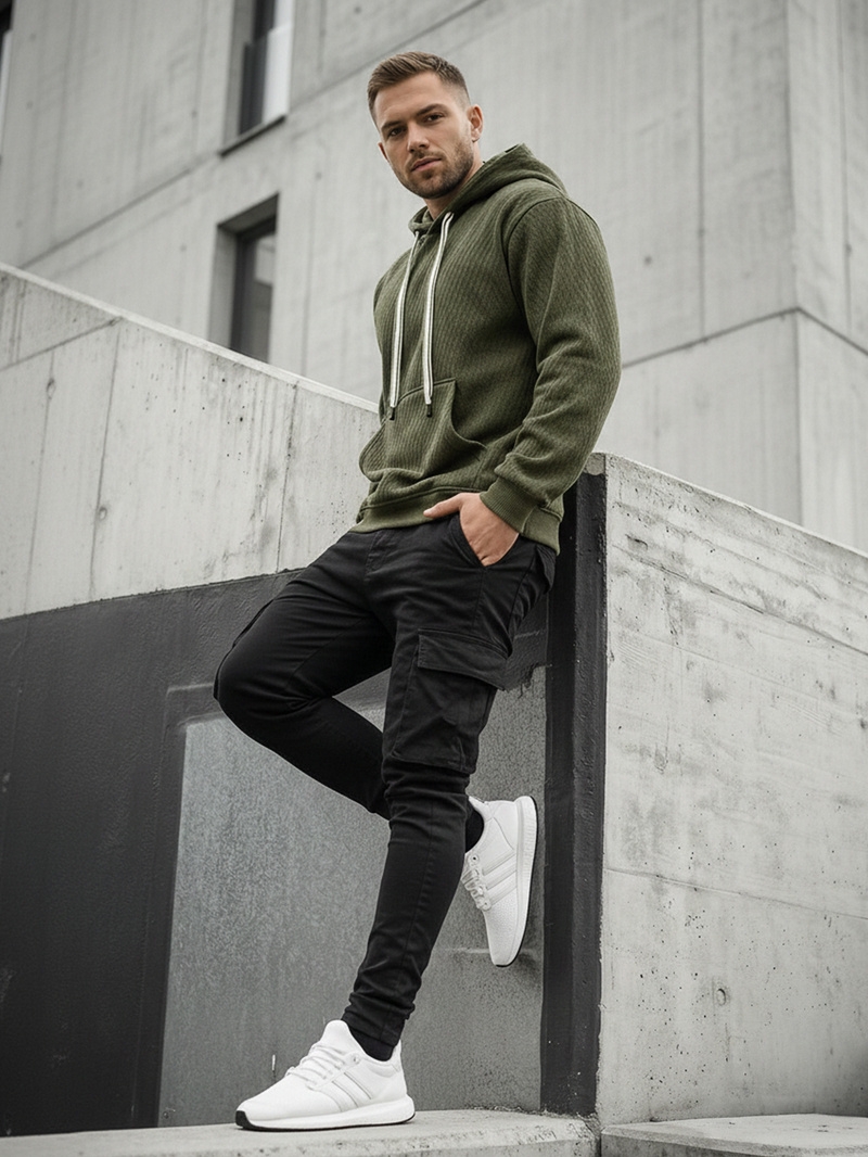 Men's Hoodie - Khaki OZONEE O/G3065