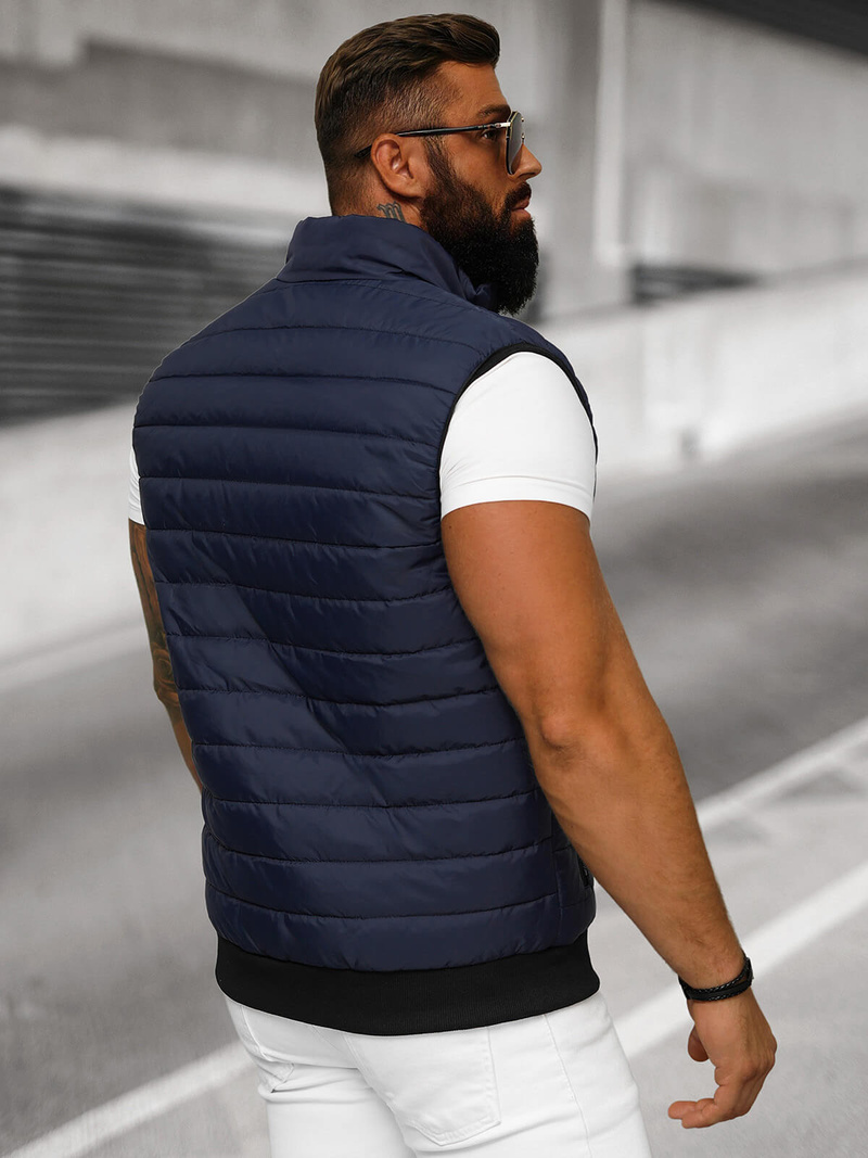 Men's Gilet - Navy blue OZONEE JS/MY77Z