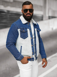 Men's Denim Jacket Sherpa Blue OZONEE NB/MJ533BZ