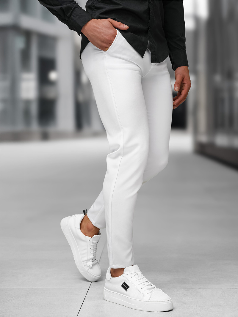 Men's Chinos - White OZONEE DJ/5526Z