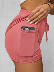 Women's sports shorts - dark coral OZONEE JS/XY24015S