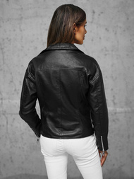 Women's Leather Jacket Black OZONEE JS/11Z8061