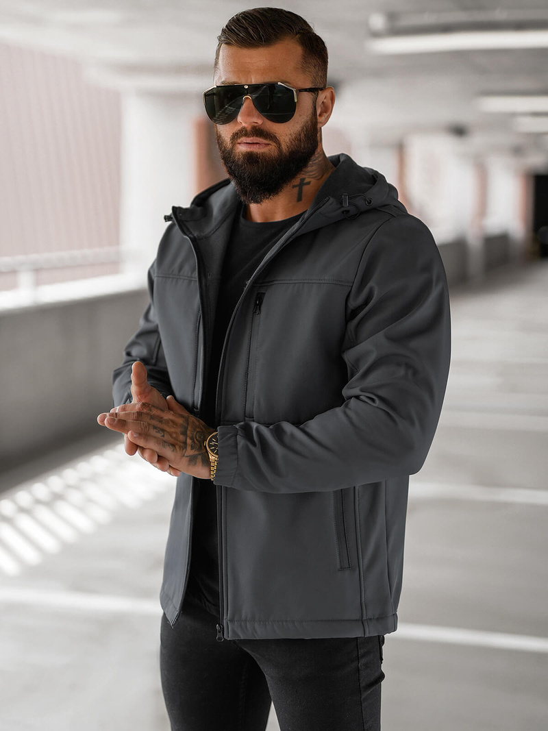 Men's Softshell Jacket - Dark Grey OZONEE JS/27B6525/5Z