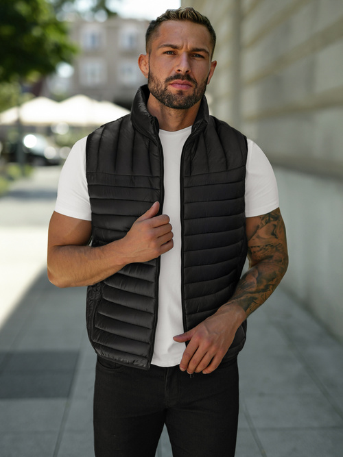Men's gilet - black OZONEE JS/16M9298/392B