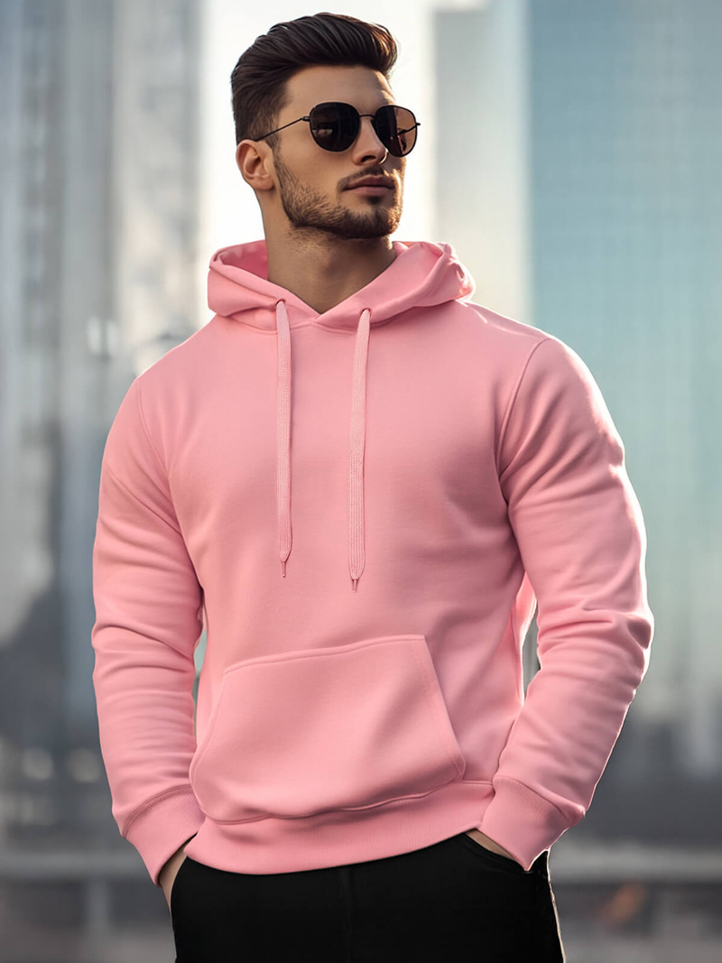 Men's Hoodie - Powder pink OZONEE JS/2009Z