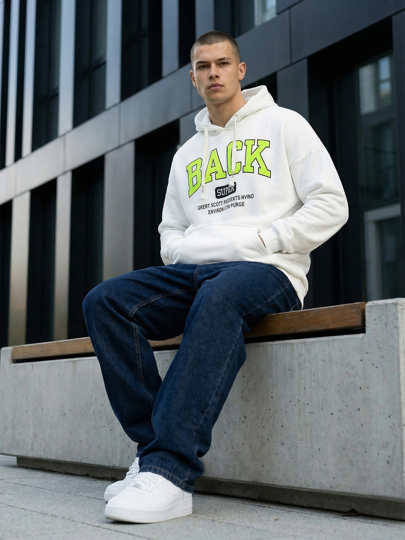 Men's Hoodie - White OZONEE O/TT30513Z