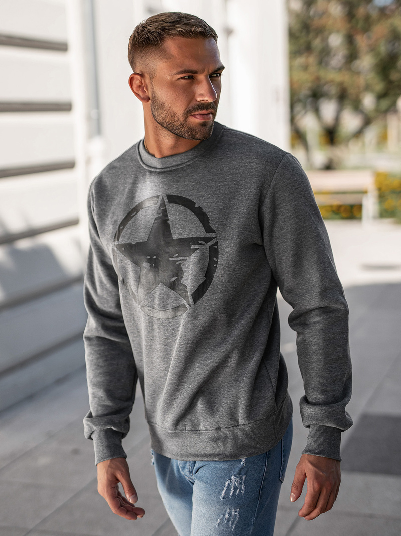 Men's Sweatshirt - Dark Grey OZONEE JS/8B1761/5