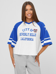 Women's T-shirt - White/Blue OZONEE JS/R62493